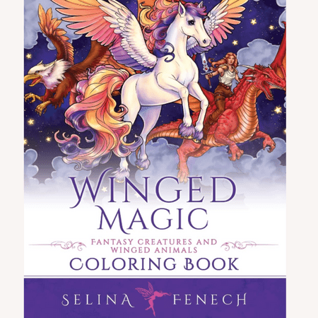 Fantasy Creatures and Winged Animals Coloring Book